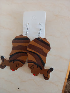 African reggae print earrings